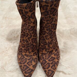 Jessica Simpson Brown Leopard Heeled Boots